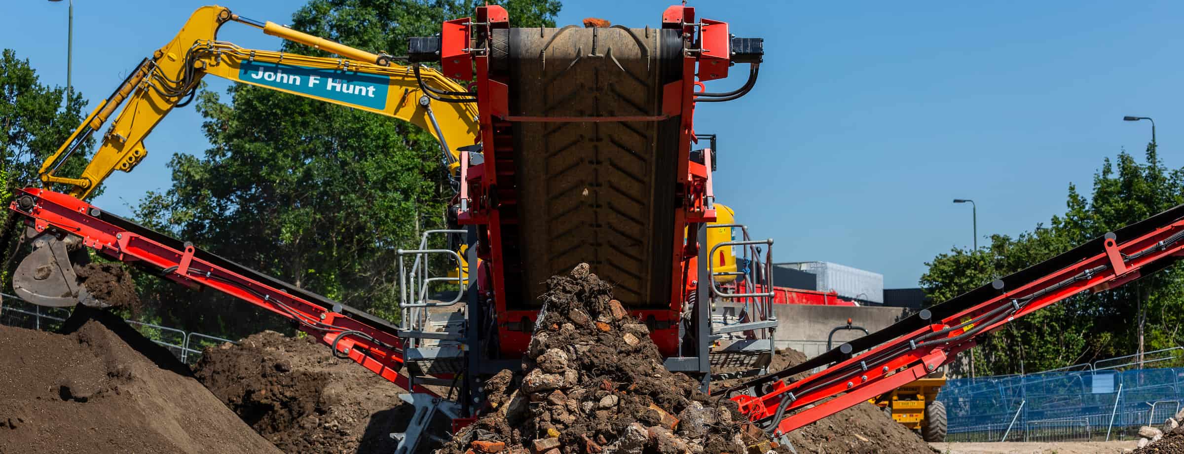 excavator on demolition site